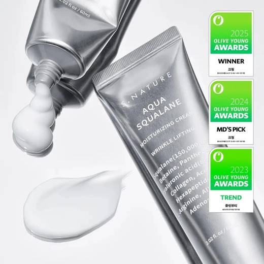 S.NATURE Aqua Squalane Moisturizing Cream 60ml Double Set (+Cream 10ml)