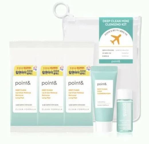 POINT& Deep Clean Mini Cleansing Travel Kit (Lip & Eye Remover Long Pad 3ea+Oil 15ml+Foam 15ml)