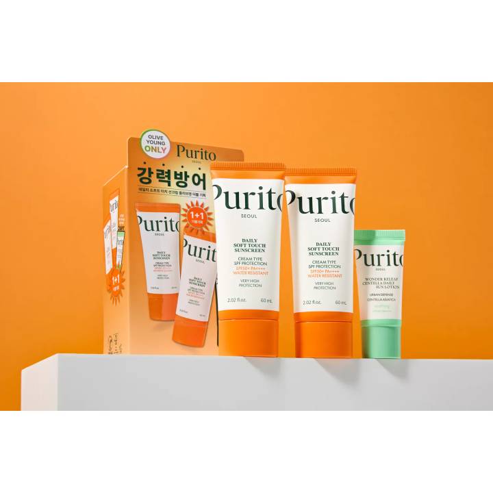 Purito Seoul Daily Soft Touch Sunscreen 60ml Double Pack (+Sun Lotion 15ml)