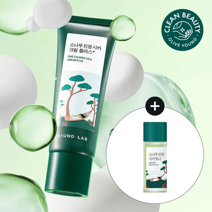 ROUND LAB Pine Calming Cica Cream Plus 60ml Set (+Toner 20ml)