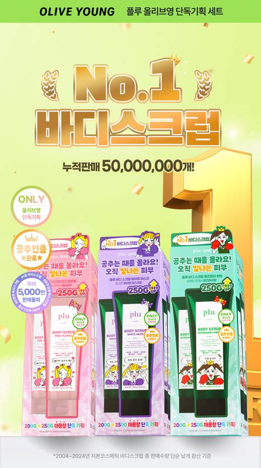 [PRINCESS TICON EDITION] plu Body Scrub 200g Set (+250g)