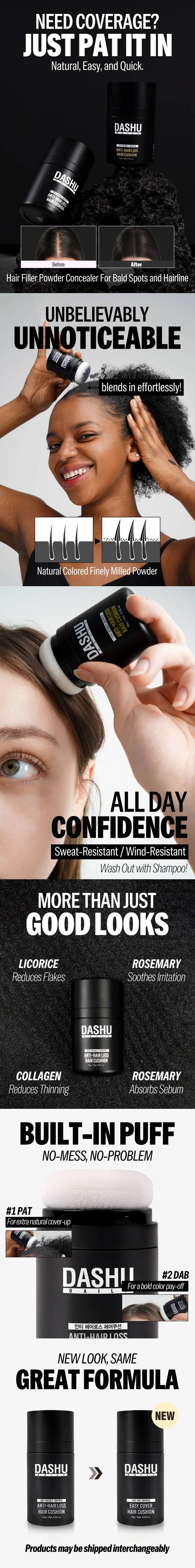 DASHU Daily Easy Cover Hair Cushion (Natural Brown) 16g