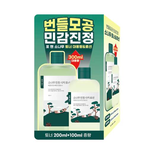 ROUND LAB For Men Pine Calming Cica Toner/Lotion Set (Toner 300ml+Lotion 200ml)