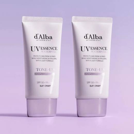 d'Alba Waterful Tone Up Sun Cream Purple 50mL Duo Set