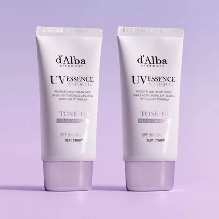 d'Alba Waterful Tone Up Sun Cream Purple 50mL Duo Set