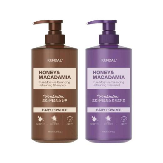 KUNDAL Probiotics Shampoo + Treatment 718ml Set (Baby Powder/ Ylang Ylang/White Musk)