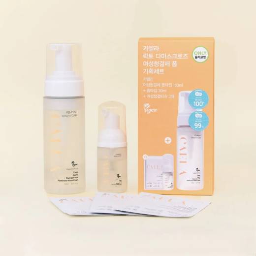 CAELA Lacto Damask Rose Feminine Wash Set (Gel 200ml/Foam 150ml) (+Foam 30ml, Feminine Wipes 3P)