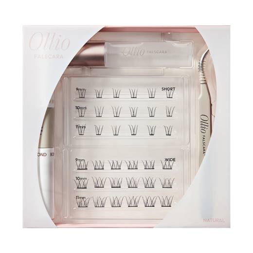 Ollio Falscara Eyelash [All-in-One KIT] (9/10/11mm) 36pcs (+Mini Bond, Tweezer, Mini Remover)