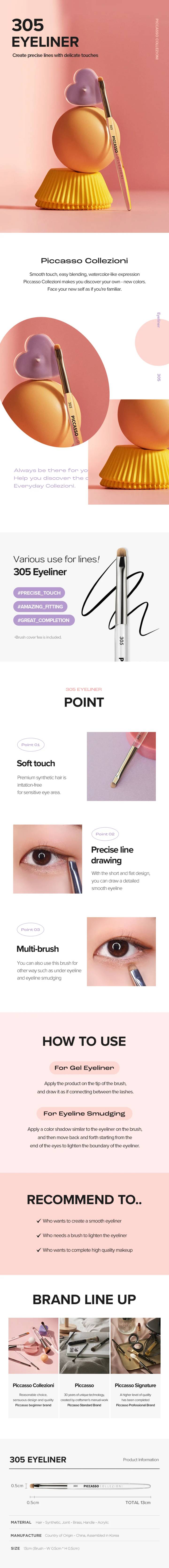 PICCASSO Collezioni 305 Eyeliner Brush