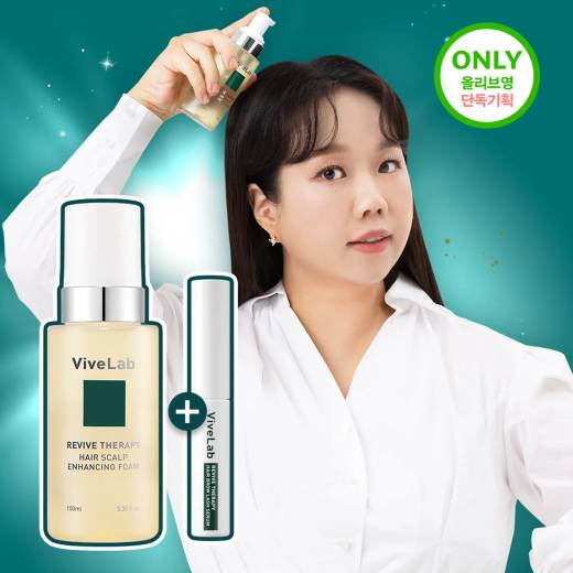 vivelab Revive Therapy Hair Scalp Enhancing Foam 100ml Set (+Lash Serum 4ml)