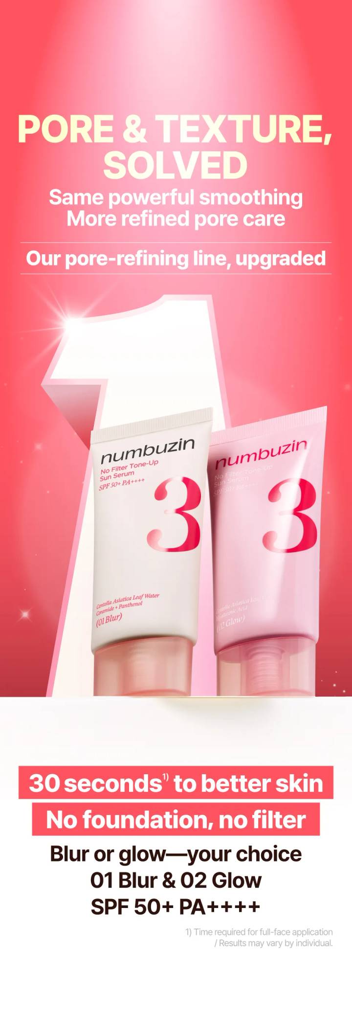 numbuzin No.3 Porcelain Base-skip Tone Up Beige 50ml 02 Glow Set (+Cleansing Oil 20ml)
