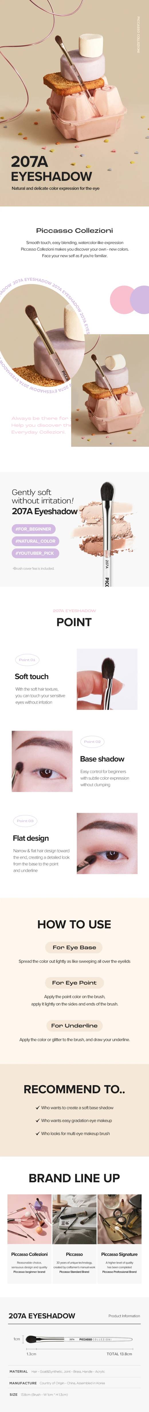 PICCASSO Collezioni 207A Eyeshadow Brush