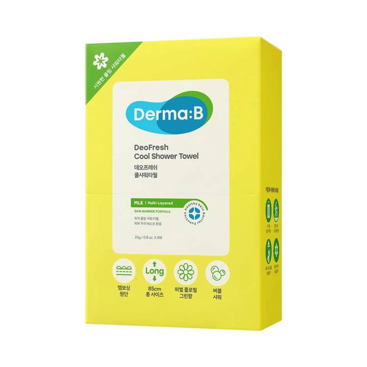 Derma B DeoFresh Cool Shower Towel 5ea