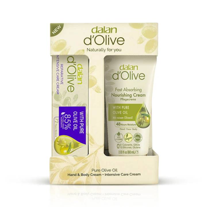 DALAN d'Olive Nourishing Hand Cream Duo Set (Intensive Cream 20ml+Nourishing Cream 60ml)