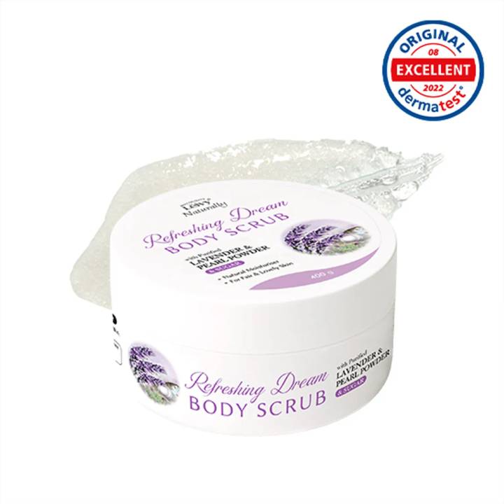 Leivy Refreshing Cream Body Scrub 400g #Lavender & Pearl Powder