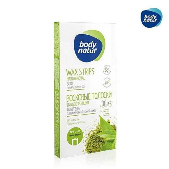 Bodynatur Hair Removal Wax Strips Body Normal And Dry Skin With Matcha Tea