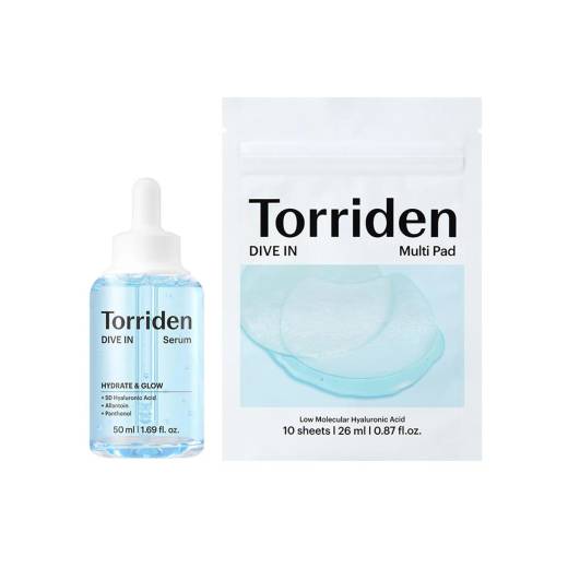 [Upgraded] Torriden Dive In Low Molecular Hyaluronic Acid Serum 50ml Set (+Multi Pad 10 Sheets)