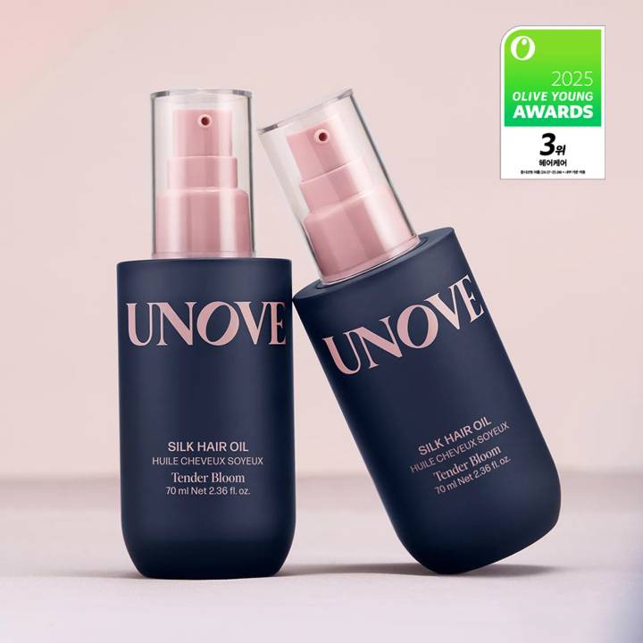 UNOVE Silk Hair Oil Essence 70ml Double Pack (Tender Bloom / Warm Petal)