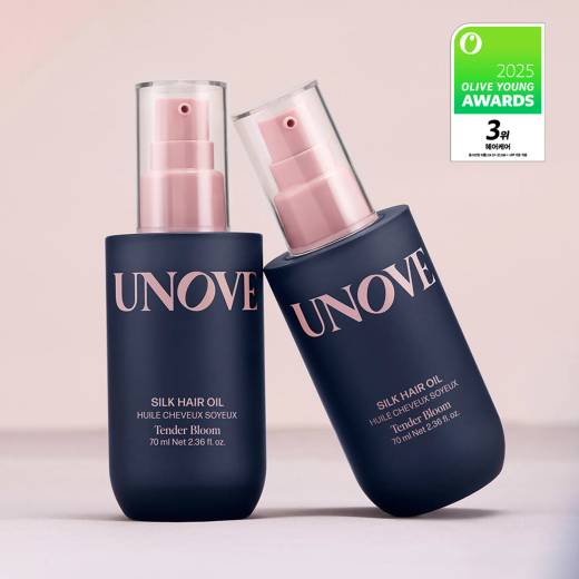 UNOVE Silk Hair Oil Essence 70ml Double Pack (Tender Bloom / Warm Petal)