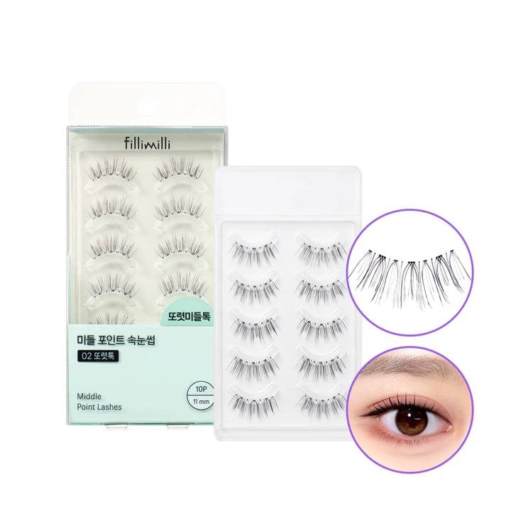 Fillimilli Middle Point Eyelash 02 CLEAR TOK (11mm) (10P)