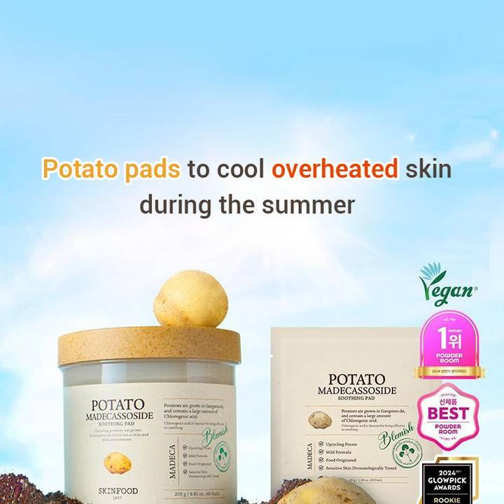 SKINFOOD Potato Madecassoside Soothing Pad 60P Set (+30P)