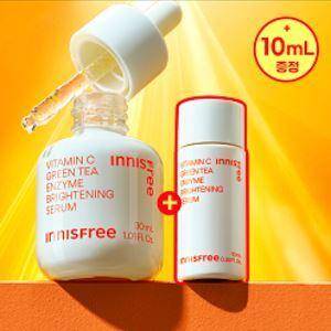 INNISFREE Vitamin C Green Tea Enzyme Brightening Serum 30ml Set (+10ml+Champion Travel Bag)