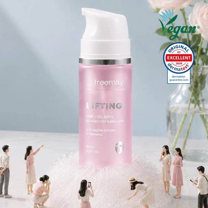 freemay Pink Collagen Glow Booster Bubble Mask 95ml