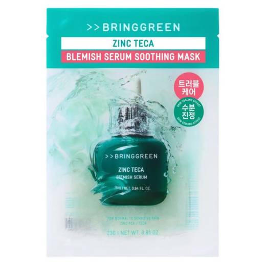 BRINGGREEN Zinc Teca Trouble Serum Soothing Mask Sheet 3+1 Set